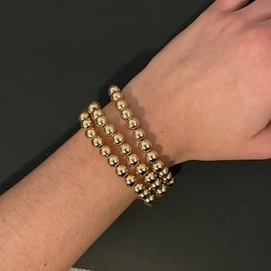 Set of 3 Gold Beaded Bracelets